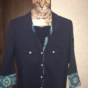 Alp N Rock Button Up Navy Multi Soft Shirt
